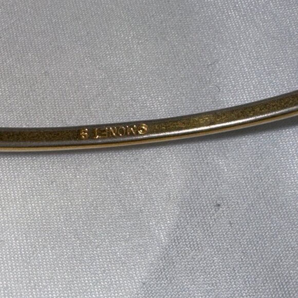 8" Vintage Monet Goldtone Faceted Bangle Bracelet - Picture 11 of 11